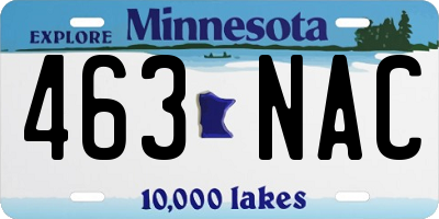 MN license plate 463NAC