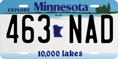 MN license plate 463NAD