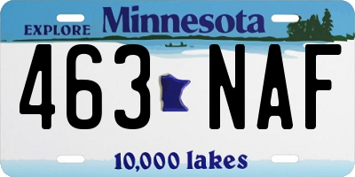 MN license plate 463NAF