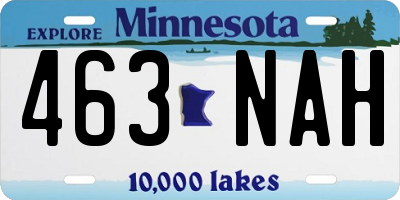 MN license plate 463NAH