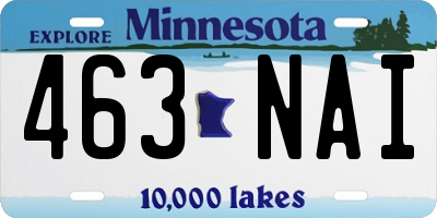 MN license plate 463NAI