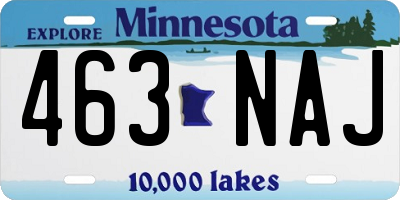 MN license plate 463NAJ