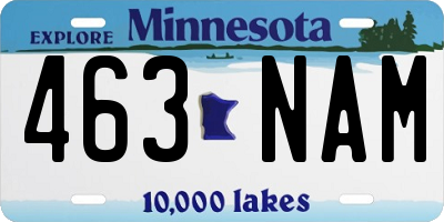 MN license plate 463NAM