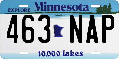 MN license plate 463NAP