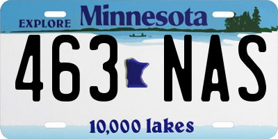 MN license plate 463NAS