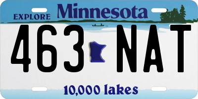 MN license plate 463NAT