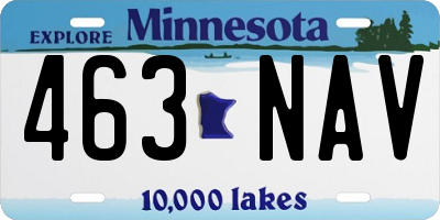 MN license plate 463NAV