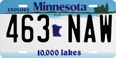 MN license plate 463NAW
