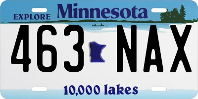 MN license plate 463NAX