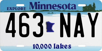 MN license plate 463NAY