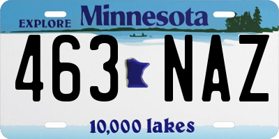 MN license plate 463NAZ