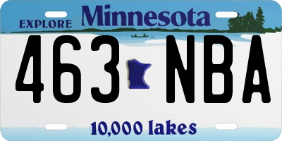 MN license plate 463NBA