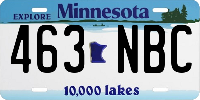 MN license plate 463NBC