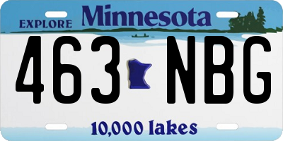 MN license plate 463NBG