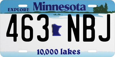 MN license plate 463NBJ