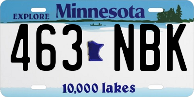 MN license plate 463NBK