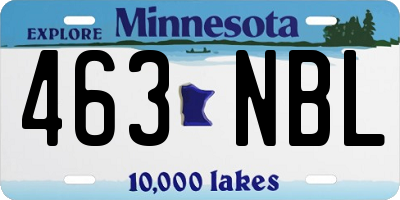 MN license plate 463NBL