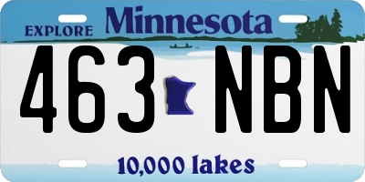 MN license plate 463NBN