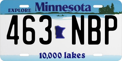 MN license plate 463NBP