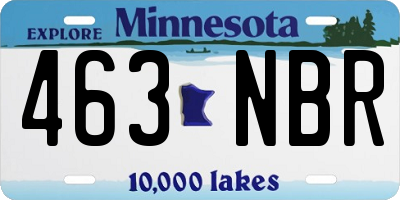 MN license plate 463NBR