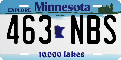 MN license plate 463NBS