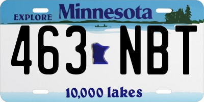 MN license plate 463NBT