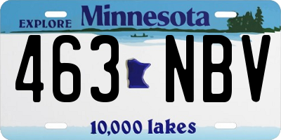 MN license plate 463NBV