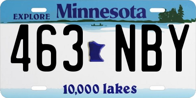 MN license plate 463NBY