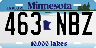 MN license plate 463NBZ
