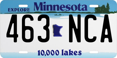 MN license plate 463NCA