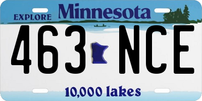 MN license plate 463NCE