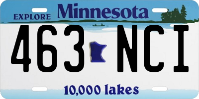 MN license plate 463NCI