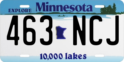 MN license plate 463NCJ