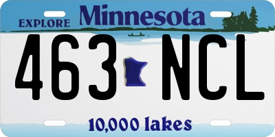 MN license plate 463NCL