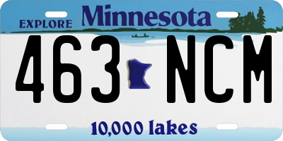 MN license plate 463NCM