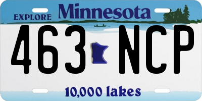 MN license plate 463NCP