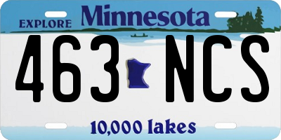 MN license plate 463NCS