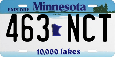 MN license plate 463NCT