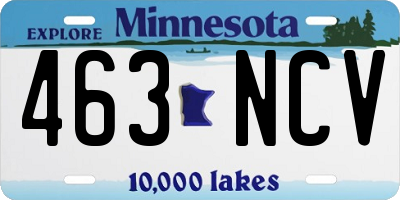 MN license plate 463NCV