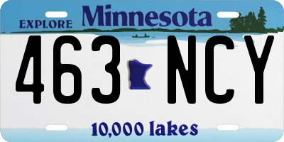 MN license plate 463NCY