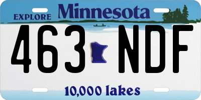MN license plate 463NDF
