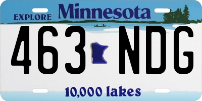 MN license plate 463NDG