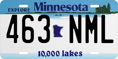MN license plate 463NML