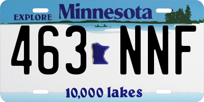 MN license plate 463NNF