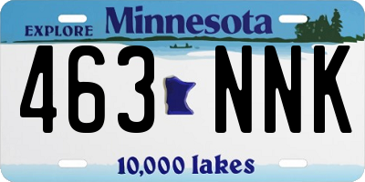 MN license plate 463NNK
