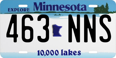 MN license plate 463NNS
