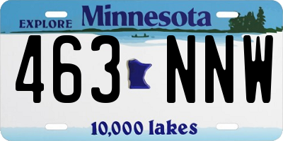 MN license plate 463NNW