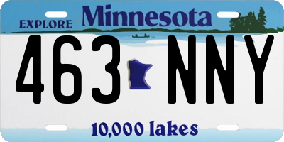 MN license plate 463NNY