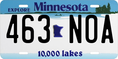 MN license plate 463NOA