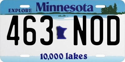 MN license plate 463NOD